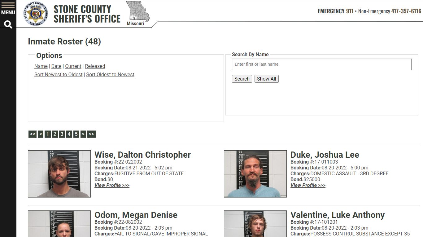 Inmate Roster - Current Inmates Booking Date Descending - Stone County ...